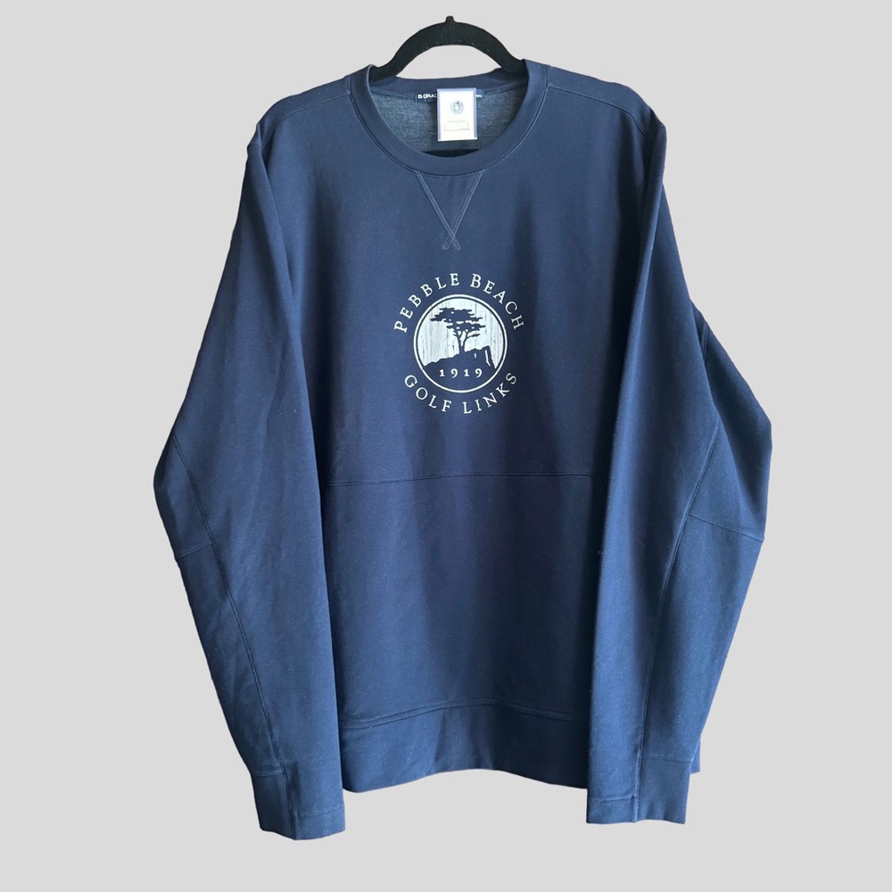 B Draddy Pebble Beach Navy Russ Crewneck